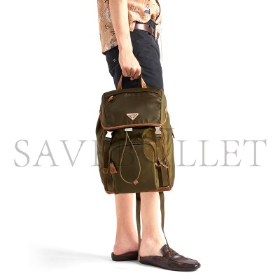 PRADA RE-NYLON AND LEATHER BACKPACK 2VZ135 (45*27*17cm)